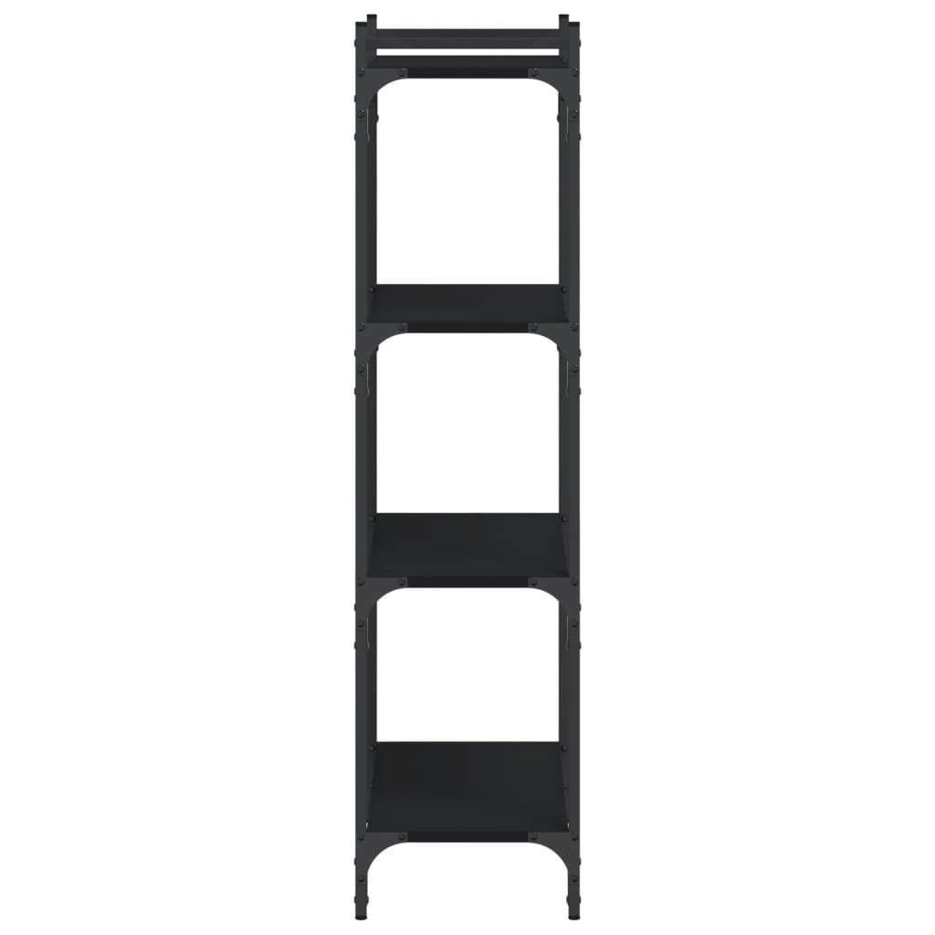 vidaXL Bookcase Black Engineered wood Medium Adjustable Feet Bookcase