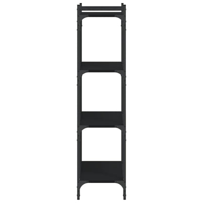 vidaXL Bookcase Black Engineered wood Medium Adjustable Feet Bookcase