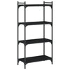 Bookcase 4-Tier Black 23.6"x11.8"x47.2" Engineered Wood