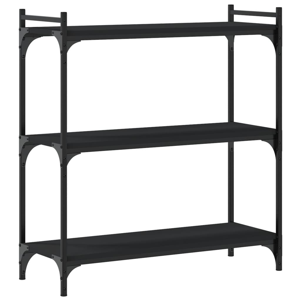 vidaXL Bookcase Black Engineered wood Medium Adjustable Feet Bookcase