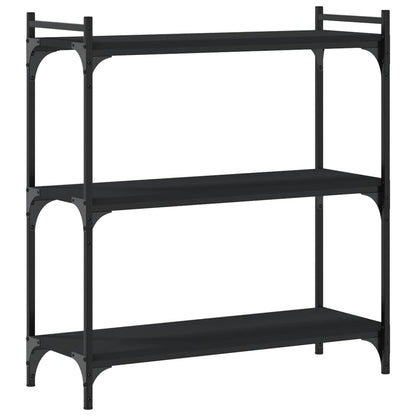 vidaXL Bookcase Black Engineered wood Medium Adjustable Feet Bookcase