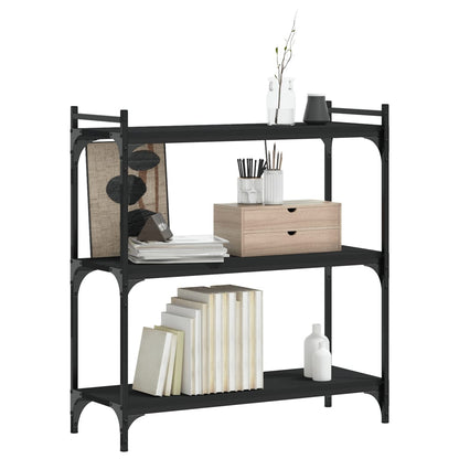vidaXL Bookcase Black Engineered wood Medium Adjustable Feet Bookcase