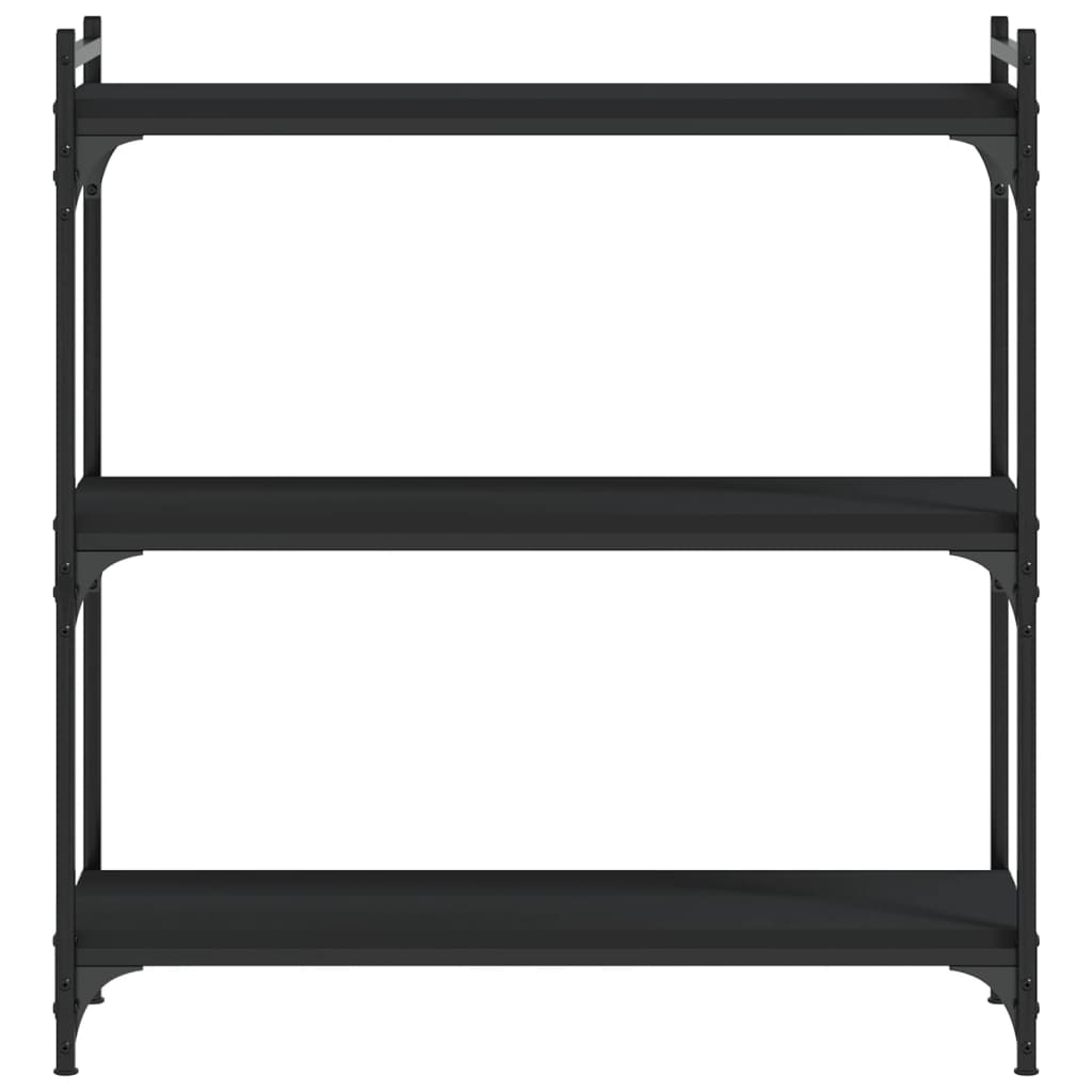 vidaXL Bookcase Black Engineered wood Medium Adjustable Feet Bookcase