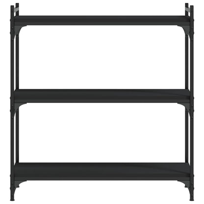vidaXL Bookcase Black Engineered wood Medium Adjustable Feet Bookcase