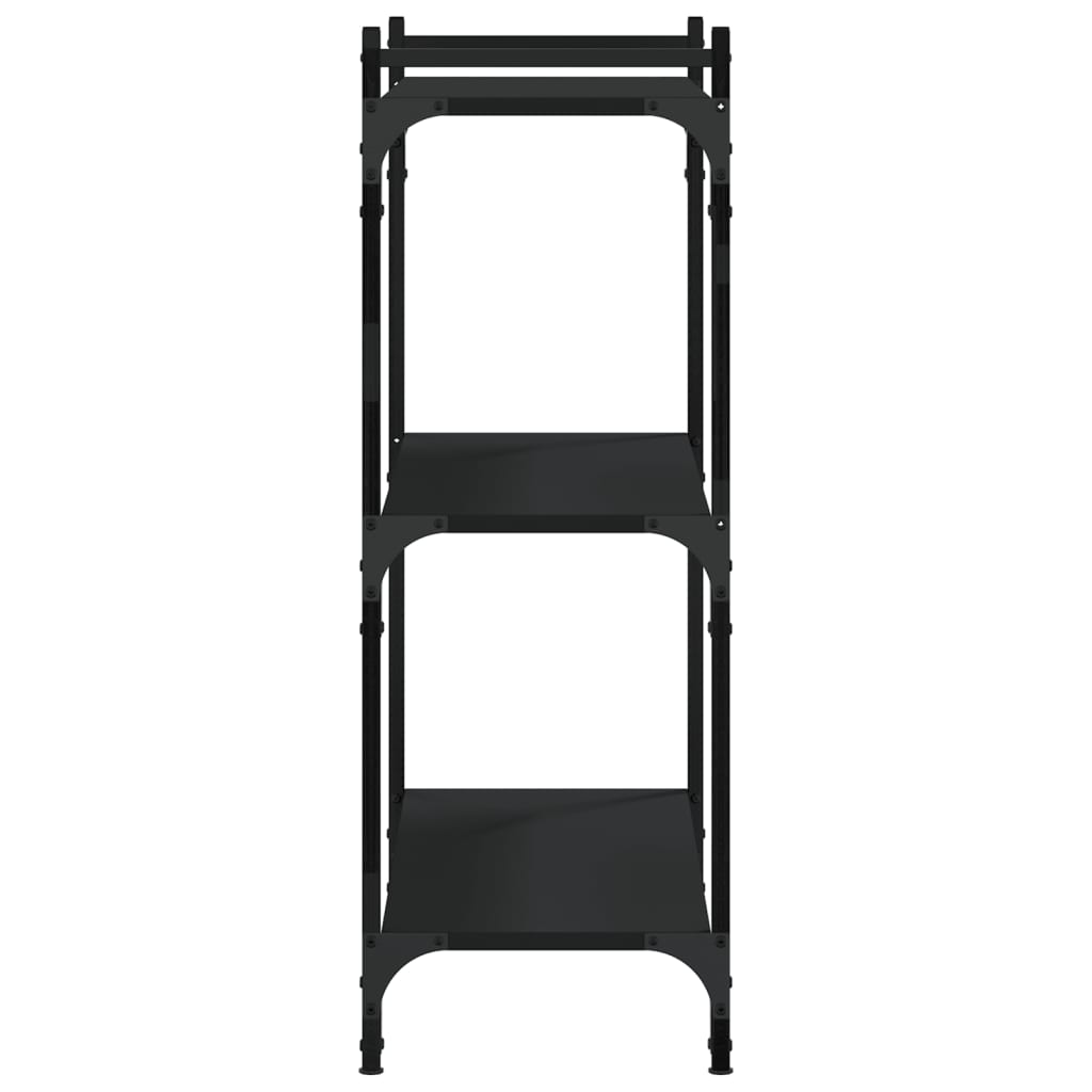 vidaXL Bookcase Black Engineered wood Medium Adjustable Feet Bookcase