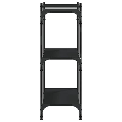 vidaXL Bookcase Black Engineered wood Medium Adjustable Feet Bookcase