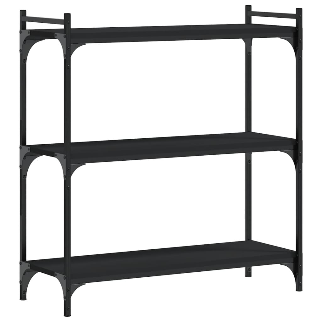 vidaXL Bookcase Black Engineered wood Medium Adjustable Feet Bookcase