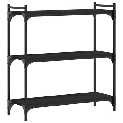 vidaXL Bookcase Black Engineered wood Medium Adjustable Feet Bookcase