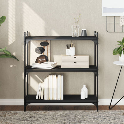 vidaXL Bookcase Black Engineered wood Medium Adjustable Feet Bookcase