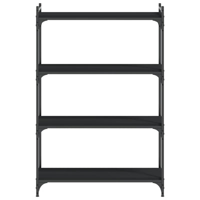 Bookcase 4-Tier Black 31.5"x11.8"x47.2" Engineered Wood
