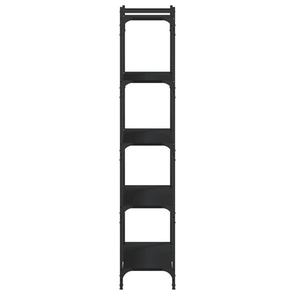 Bookcase Black Engineered wood 5-Tier Adjustable Feet