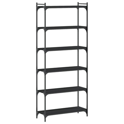Bookcase 6-Tier Black 31.5"x11.8"x74" Engineered Wood
