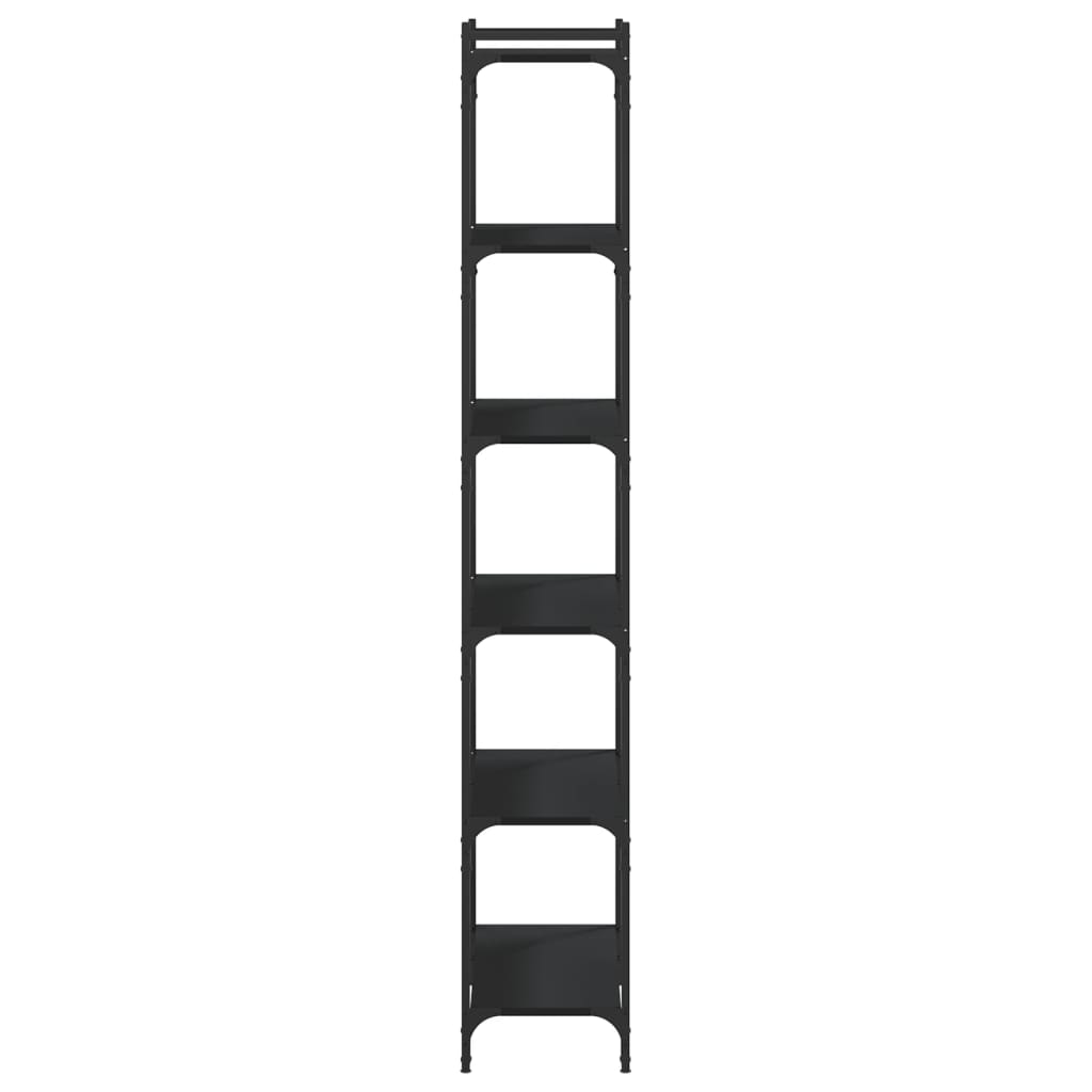 Bookcase 6-Tier Black 31.5"x11.8"x74" Engineered Wood