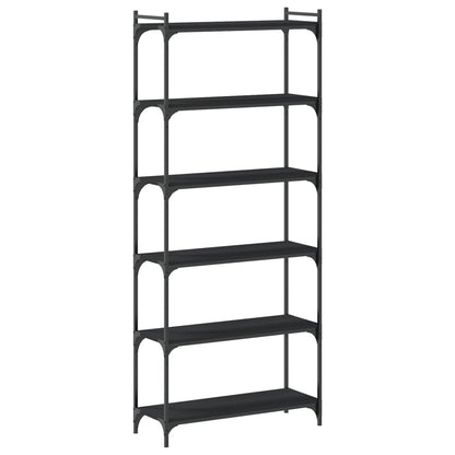 Bookcase 6-Tier Black 31.5"x11.8"x74" Engineered Wood