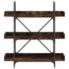 Bookcase 3-Tier Smoked Oak 100x33x108.5 cm Engineered Wood