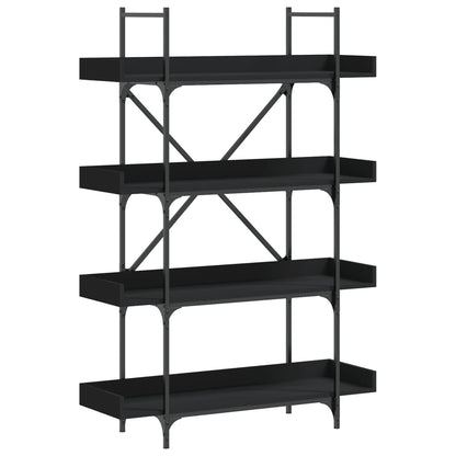 Bookcase Black Engineered wood, Metal Bookcase Rectangular