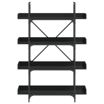 Bookcase Black Engineered wood, Metal Bookcase Rectangular