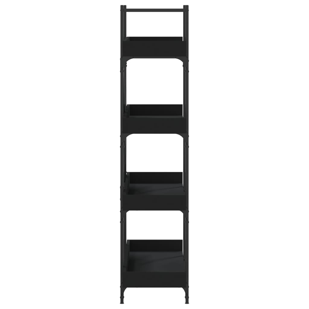 Bookcase Black Engineered wood, Metal Bookcase Rectangular