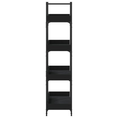 Bookcase Black Engineered wood, Metal Bookcase Rectangular