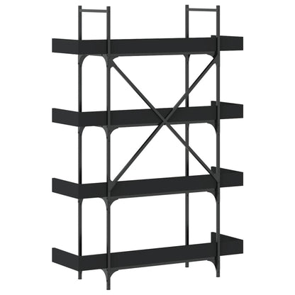 Bookcase Black Engineered wood, Metal Bookcase Rectangular