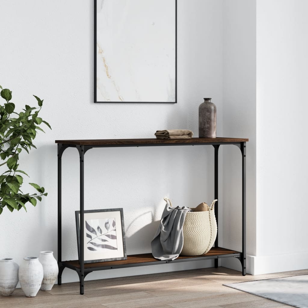 Console Table | Brown oak | Engineered wood, metal | Medium