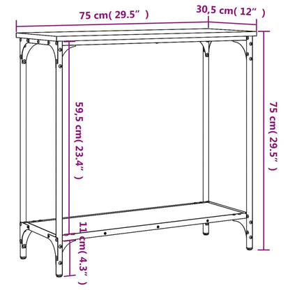 Console Table | Grey sonoma | Engineered wood, metal | 75x30.5x75 cm