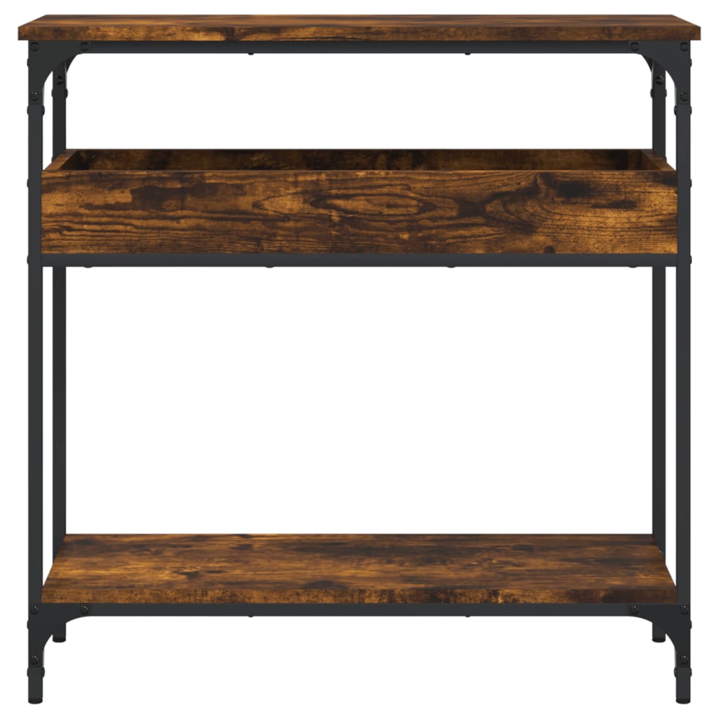 Console Table with Shelf Smoked Oak 75x29x75cm Engineered Wood