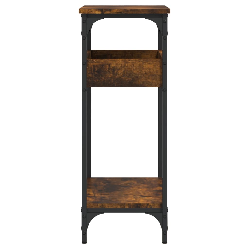 Console Table with Shelf Smoked Oak 75x29x75cm Engineered Wood