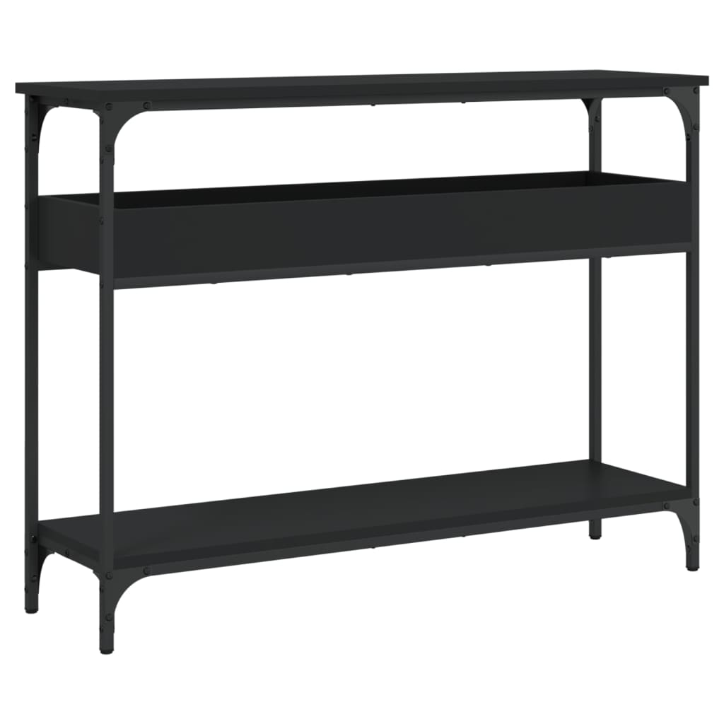 Console Table with Shelf Black 39.4"x11.4"x29.5" Engineered Wood