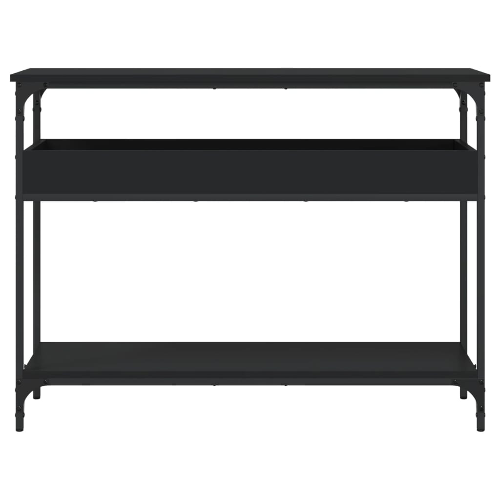 Console Table with Shelf Black 39.4"x11.4"x29.5" Engineered Wood