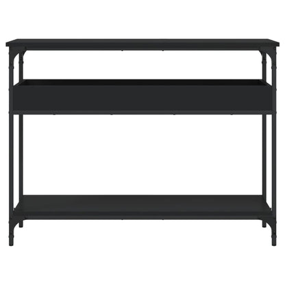 Console Table with Shelf Black 39.4"x11.4"x29.5" Engineered Wood