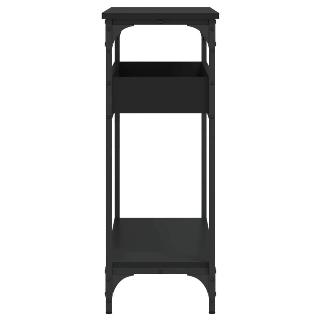 Console Table with Shelf Black 39.4"x11.4"x29.5" Engineered Wood