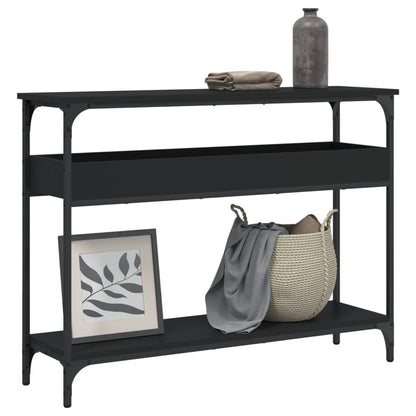 Console Table with Shelf Black 39.4"x11.4"x29.5" Engineered Wood