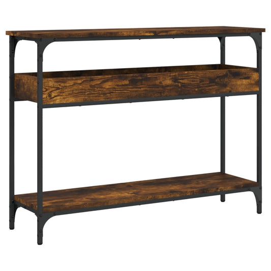 Console Table with Shelf Smoked Oak 100x29x75cm Engineered Wood