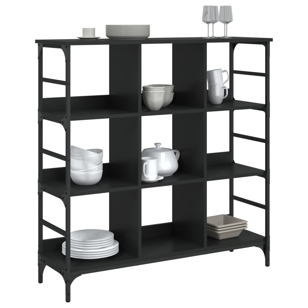 vidaXL Sideboard Black Engineered wood, metal Large Adjustable Feet