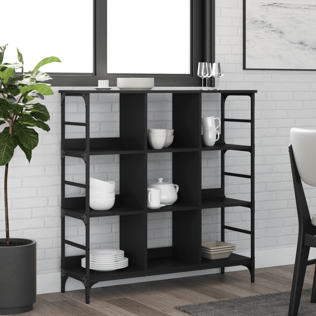 vidaXL Sideboard Black Engineered wood, metal Large Adjustable Feet