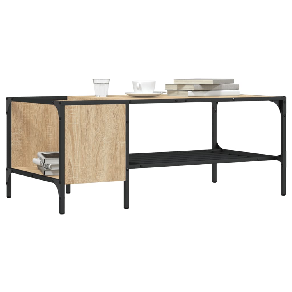 Coffee Table with Rack Sonoma Oak 100x51x40 cm Engineered Wood