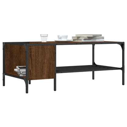Coffee Table with Rack Brown Oak 100x51x40 cm Engineered Wood
