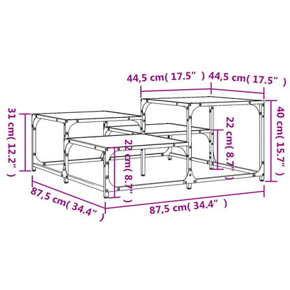 Coffee Table Brown Oak 87.5x87.5x40 cm Engineered Wood