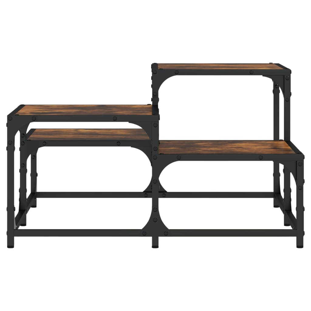 Coffee Table Smoked Oak 68x68x40 cm Engineered Wood