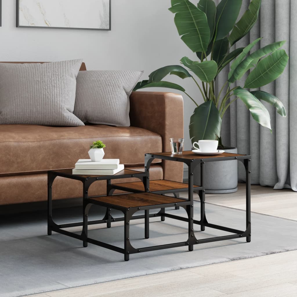 Coffee Table Brown Oak 68x68x40 cm Engineered Wood