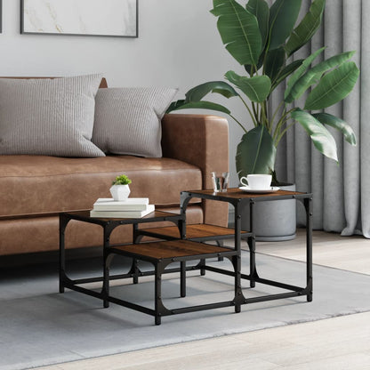 Coffee Table Brown Oak 68x68x40 cm Engineered Wood
