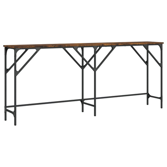 Console Table Smoked Oak 180x29x75 cm Engineered Wood