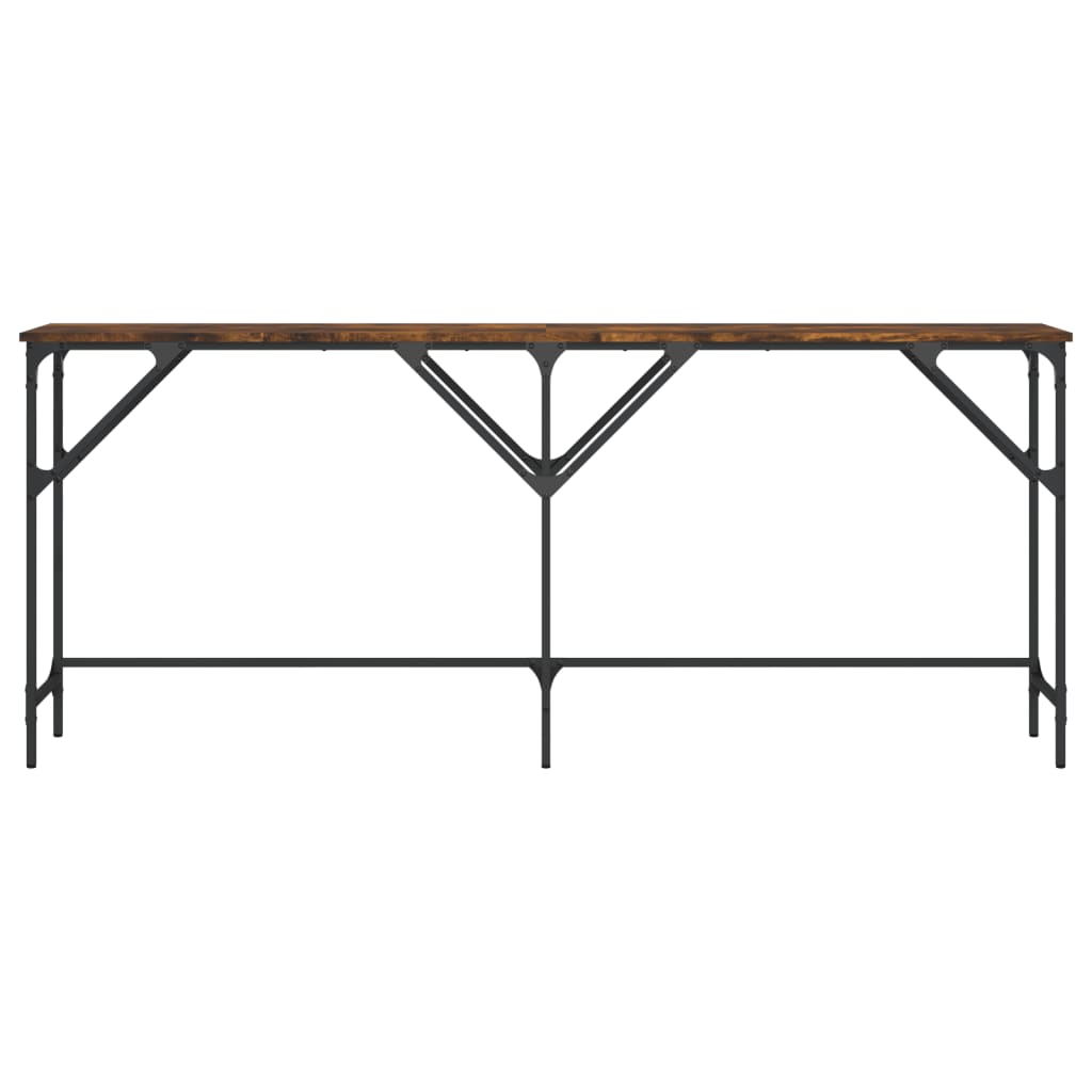 Console Table Smoked Oak 180x29x75 cm Engineered Wood