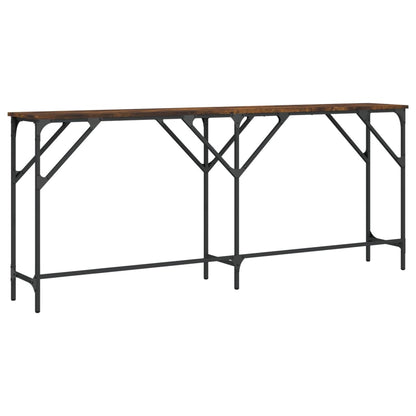 Console Table Smoked Oak 180x29x75 cm Engineered Wood