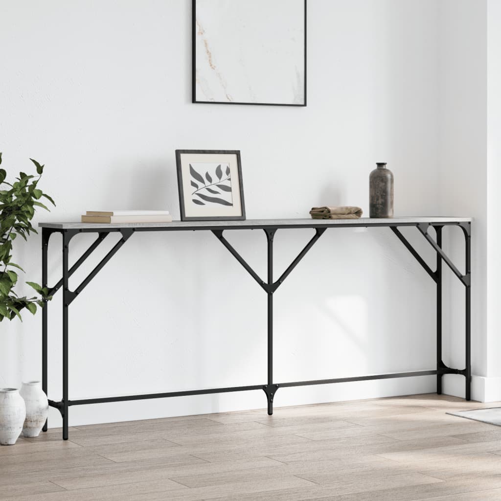 Console Table Grey Sonoma 180x23x75 cm Engineered Wood