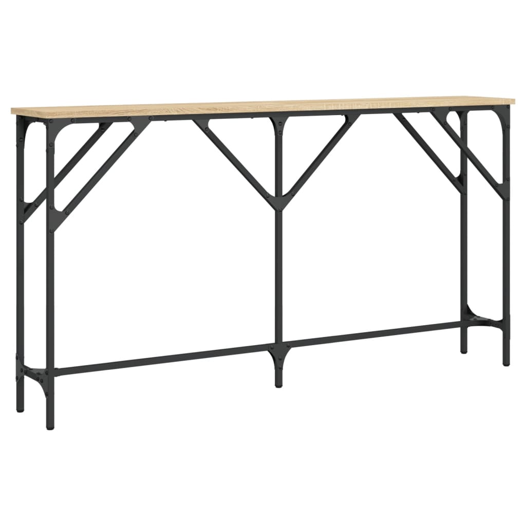 Console Table | Sonoma Oak | Engineered Wood, Metal | 140 x 23 x 75 cm