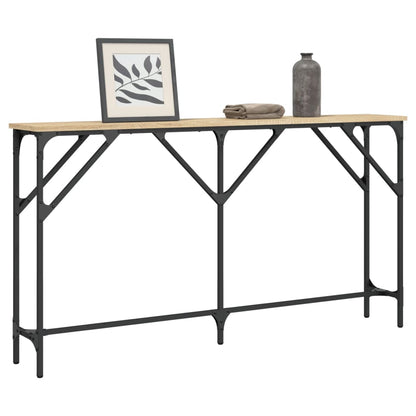 Console Table | Sonoma Oak | Engineered Wood, Metal | 140 x 23 x 75 cm