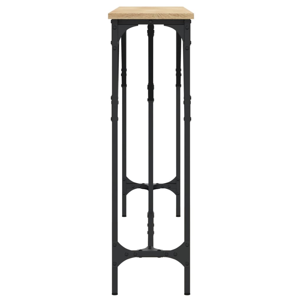 Console Table | Sonoma Oak | Engineered Wood, Metal | 140 x 23 x 75 cm