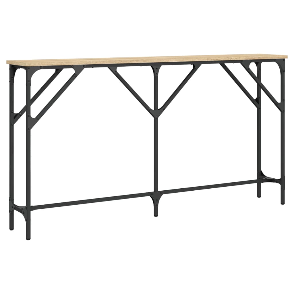Console Table | Sonoma Oak | Engineered Wood, Metal | 140 x 23 x 75 cm